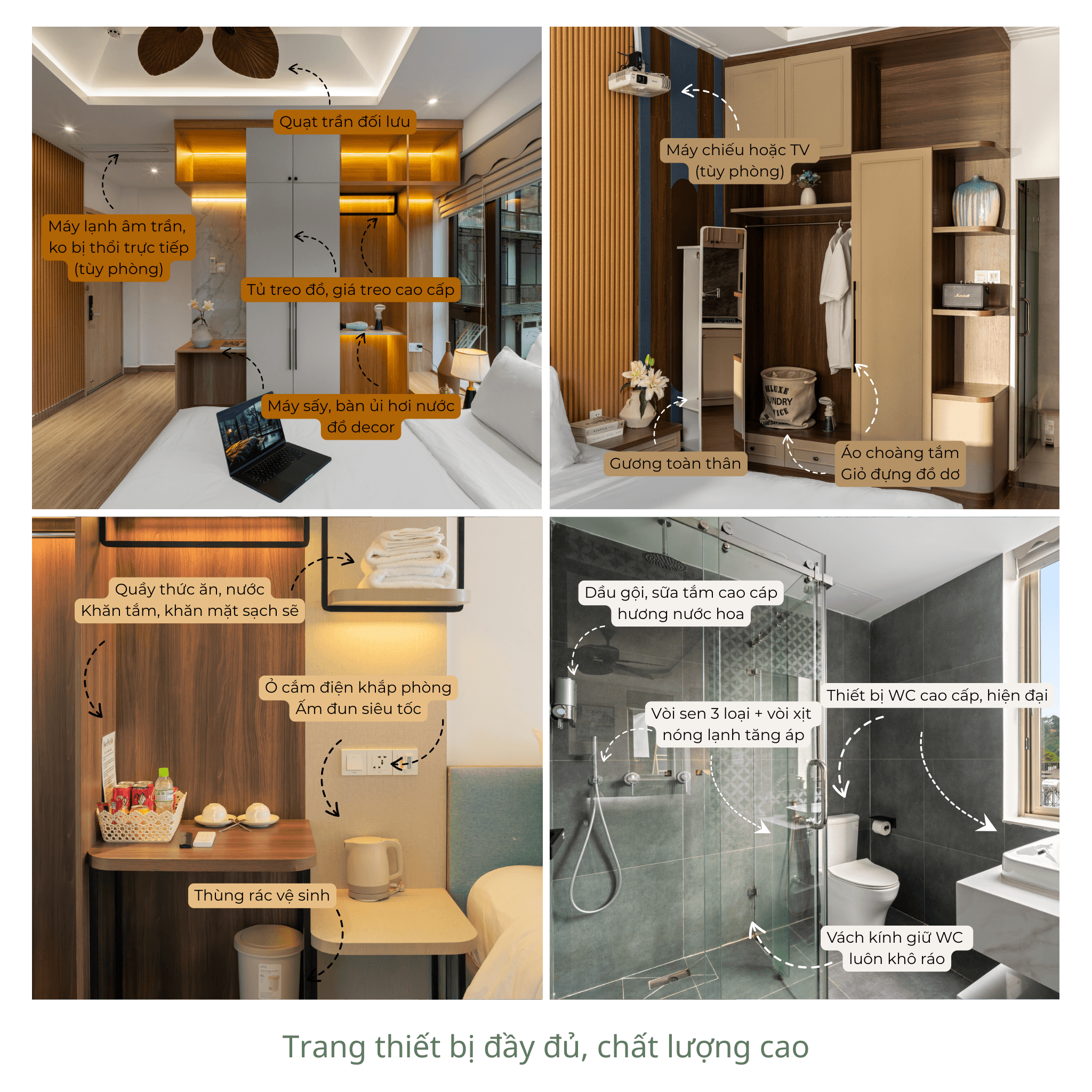 Trang thiết bị tiện nghi trong phòng Pine Pool Hotel